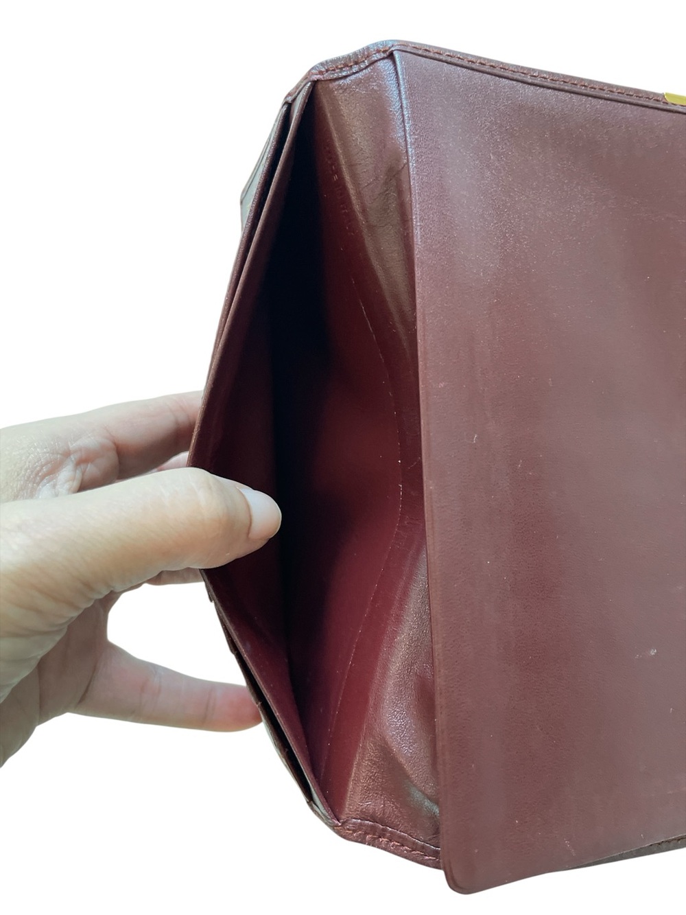 Vintage Must de Cartier Bordeaux Leather Long Bitold Wallet - Double C Logo - Picture 9 of 10